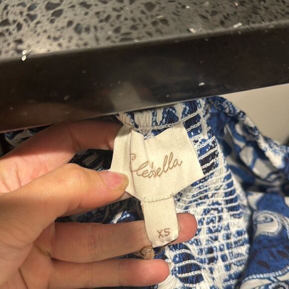 NWT Cleobella Reza Blue Paisley Organic Cotton Wide Leg Jumpsuit Size XS - Picture 5 of 9